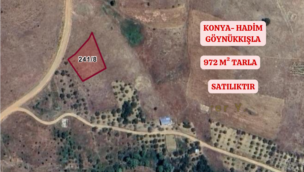 KONYA HADİM GÖYNÜKKIŞLA KÖYÜNDE 972 M² TARLA SATILIKTIR. - KONYA HADİM fotoğraf 4